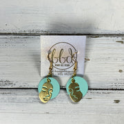 SUEDE + STEEL *Limited Edition* COLLECTION ||  <br> MINI FEMALE FACE || GOLD WITH MATTE AQUA MINT SMOOTH
