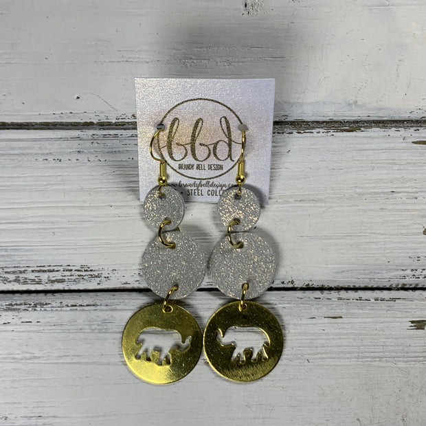 SUEDE + STEEL *Limited Edition* COLLECTION ||  <br> BRASS ELEPHANT CUT OUT  || SHIMMER ROSE GOLD