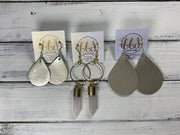 SUEDE + STEEL *Limited Edition* COLLECTION || <br> HOOP WITH BULLET POINT || <br> YELLOW QUARTZ AVENTURINE