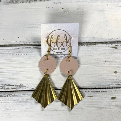 SUEDE + STEEL *Limited Edition* COLLECTION ||  <br> LONG ACCORDION FAN    || <br> MATTE BLUSH PINK
