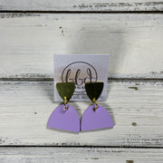 SUEDE + STEEL *Limited Edition* COLLECTION ||  <br> GOLD POST / STUD TRIANGLE  || <br>  MATTE LILAC SMOOTH