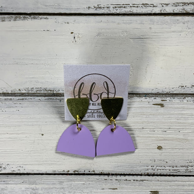 SUEDE + STEEL *Limited Edition* COLLECTION ||  <br> GOLD POST / STUD TRIANGLE  || <br>  MATTE LILAC SMOOTH
