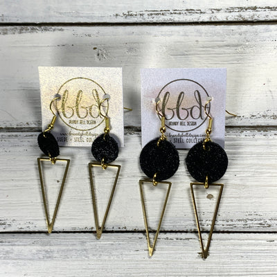 SUEDE + STEEL *Limited Edition* COLLECTION ||  <br> GOLD TRIANGLE  || <br>  SHIMMER BLACK (*CHOOSE YOUR SIZE)