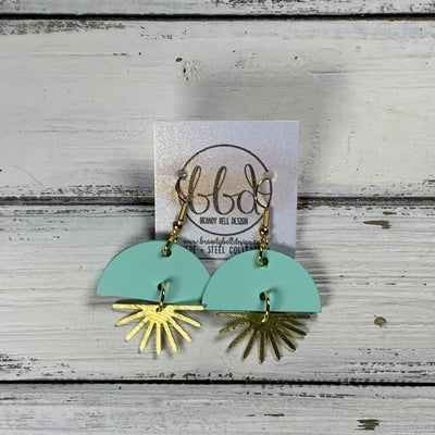 SUEDE + STEEL *Limited Edition* COLLECTION || <BR> GOLD SUNBURST <BR> MATTE AQUA MINT SMOOTH
