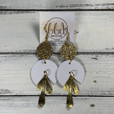 SUEDE + STEEL *Limited Edition* COLLECTION || <BR> GOLD LEAVES <BR> GLITTER GOLD CORK, MATTE WHITE
