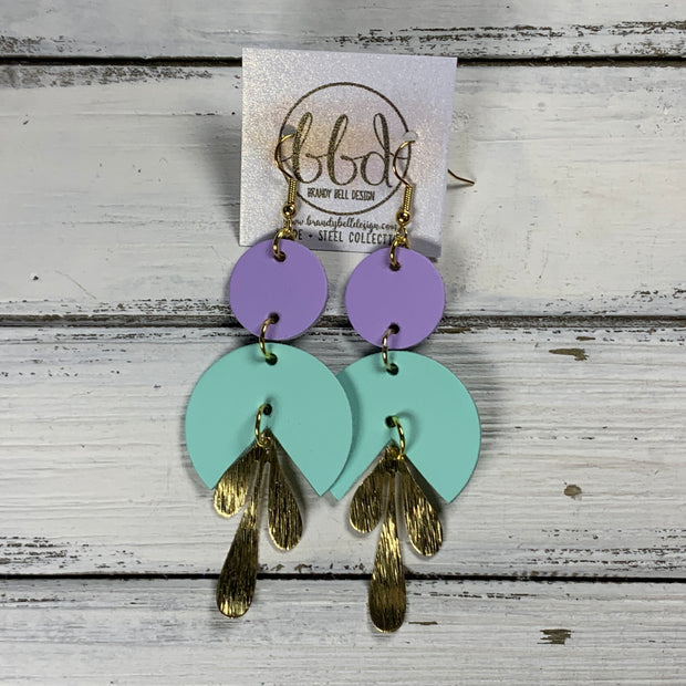 SUEDE + STEEL *Limited Edition* COLLECTION || <BR> GOLD LEAVES <BR> MATTE LILAC SMOOTH, MATTE AQUA MINT SMOOTH