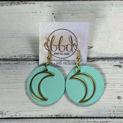 SUEDE + STEEL *Limited Edition* COLLECTION || <BR> METAL MOON <BR> MATTE AQUA MINT SMOOTH (*CHOOSE MOON FINISH)