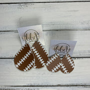 ZOEY (3 sizes available!) -  Leather Earrings  ||   FOOTBALL PRINT (FAUX LEATHER)