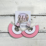 SUEDE + STEEL *OOAK* COLLECTION || Leather Earrings || <BR> MATTE WHITE, <BR> MATTE PINK