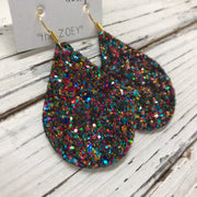 ZOEY (3 sizes available!) -  GLITTER ON CANVAS Earrings  (not leather)  ||  LOLLIPOPS & GUMDROPS GLITTER