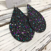 ZOEY (3 sizes available!) -  GLITTER ON CANVAS Earrings  (not leather)  ||  GALAXY GLITTER