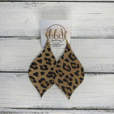 NOELLE - Leather Earrings  ||   CARAMEL CHEETAH