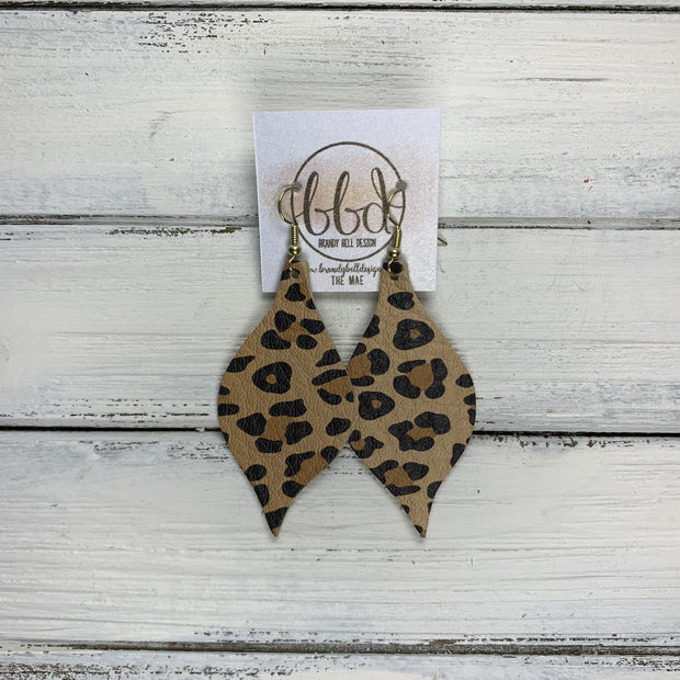 MAE - Leather Earrings  ||  CARAMEL CHEETAH