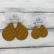 ZOEY (3 sizes available!) -  Leather Earrings  ||   MUSTARD YELLOW BRAIDED