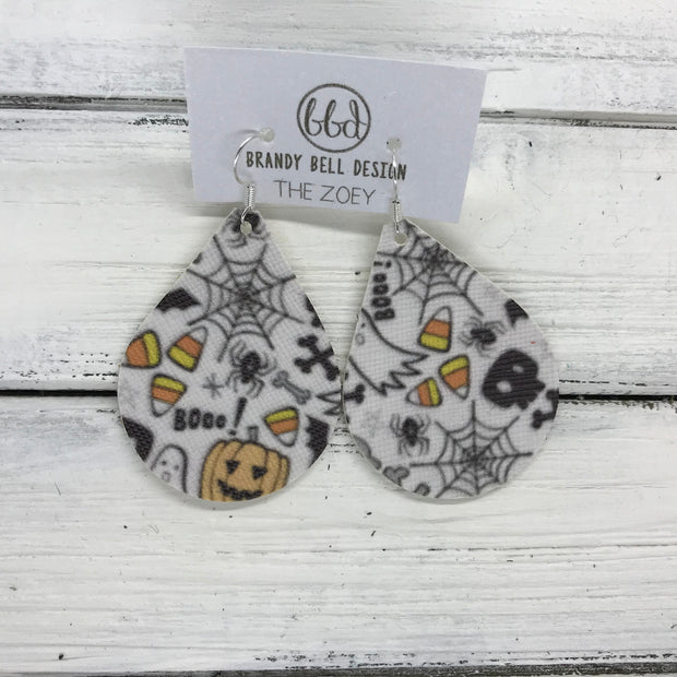 ZOEY (3 sizes available!) -  Leather Earrings  ||   HALLOWEEN PRINT (FAUX LEATHER) *pattern placement will vary!*