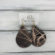 ZOEY (3 sizes available!) -  Leather Earrings  ||  METALLIC ROSE GOLD ON BLACK WEBS