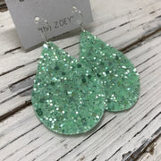 ZOEY (3 sizes available!) -  GLITTER ON CANVAS Earrings  (not leather) || MINT GLITTER
