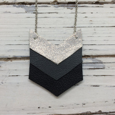 EMERSON - Leather Necklace  || SHIMMER SILVER, MATTE DARK GRAY, MATTE BLACK