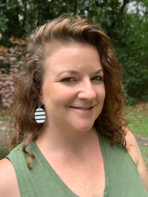 BELLA -  Leather Earrings ON POST  ||  SHIMMER CHAMPAGNE, <BR> METALLIC CHAMPAGNE ANIMAL PRINT