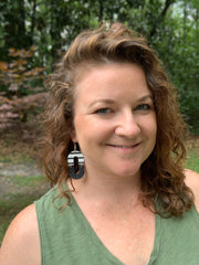 DAKOTA -  Leather Earrings  ||  MATTE AQUA MINT SMOOTH, <BR> AQUA GLITTER (ON CORK)