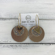 TRIXIE - Leather Earrings  ||    <BR> GOLD TRIANGLE, <BR> GLAMOUR GLITTER,  <BR> METALLIC ROSE GOLD SMOOTH
