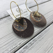 TRIXIE - Leather Earrings  ||    <BR> GOLD TRIANGLE, <BR> GLAMOUR GLITTER,  <BR> METALLIC ROSE GOLD SMOOTH