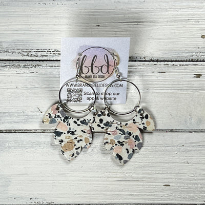IVY *Limited Edition* COLLECTION ||  <BR> CORK EARRINGS <BR> GRANITE MOSAIC PRINT CORK