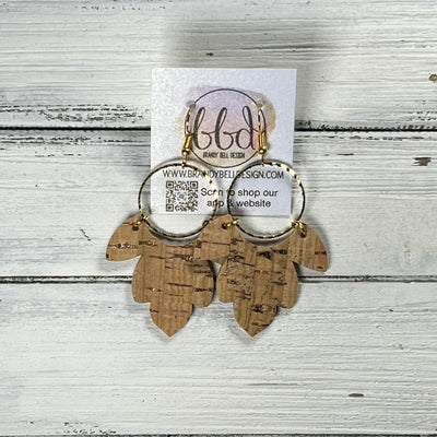 "IVY *Limited Edition* COLLECTION ||  <BR> CORK EARRINGS <BR> NATURAL CORK WITH METALLIC ROSE GOLD ACCENTS