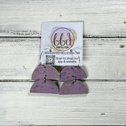 JOY -  Leather Earrings  ||   <BR> LAVENDER (CORK ON LEATHER)