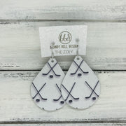 ZOEY (3 sizes available!) -  Leather Earrings  ||   HOCKEY STICKS