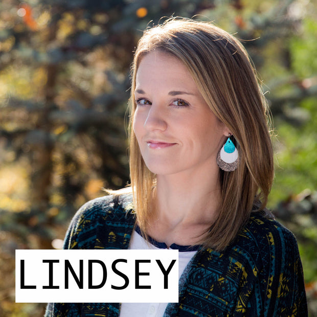 LINDSEY - Leather Earrings  ||   <BR> RED GLITTER (FAUX LEATHER), <BR> METALLIC RED SMOOTH,  <BR> BLACK & WHITE PLAID