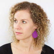 ZOEY (3 sizes available!) - Leather Earrings  ||  IRIDESCENT PURPLE/GREEN DRIPS