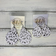 ZOEY (3 sizes available!) -  Leather Earrings  ||   MUSIC NOTES (FAUX LEATHER)