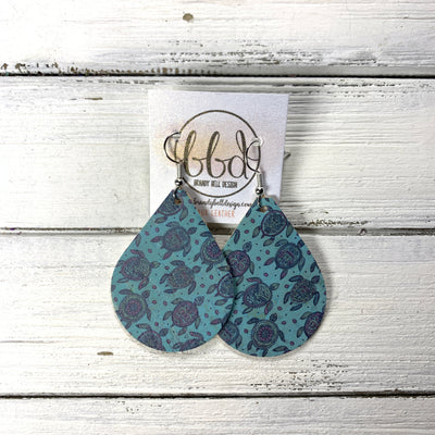 ZOEY (3 sizes available!) -  Leather Earrings  ||   TURTLES ( FAUX LEATHER)