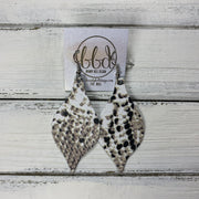 MAE - Leather Earrings  || BLACK & GRAY SNAKE PRINT