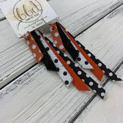 AUDREY - Leather Earrings  || orange polka dots, shimmer black, white with black polka dots, matte orange, black with white polka dots